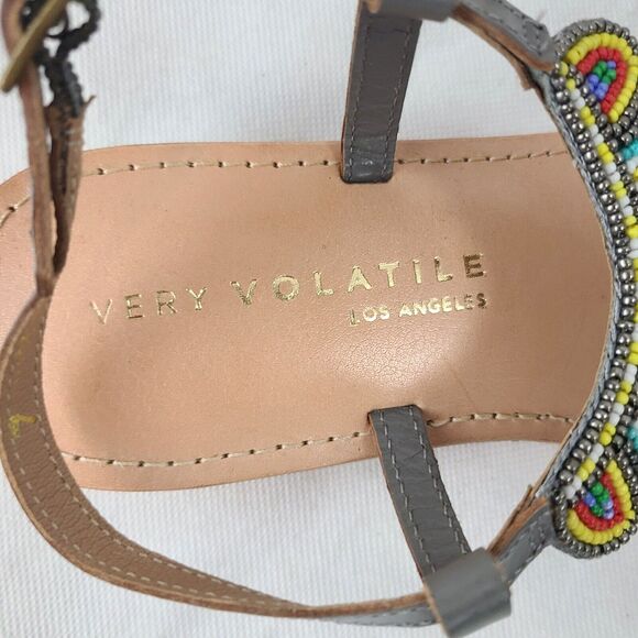New VERY VOLATILE "HANIYA" Gray with Multi Colored Beaded Sandals Women's (7) - Picture 5 of 10